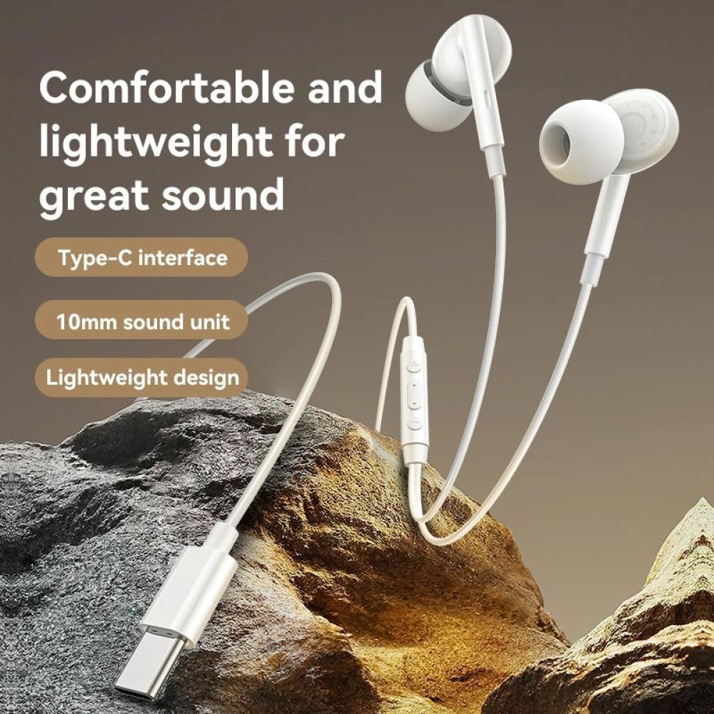 Yesido YH45 Digital Chip USB-C/Type-C Wired Earphone with Microphone(White)