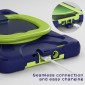 For Samsung Galaxy Tab Active5 X300 Silicone Hybrid PC Tablet Case with Holder & Shoulder Strap(Navy Blue Olivine)