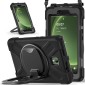 For Samsung Galaxy Tab Active5 X300 Silicone Hybrid PC Tablet Case with Holder & Shoulder Strap(Black)