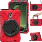 For Samsung Galaxy Tab Active5 X300 Silicone Hybrid PC Tablet Case with Holder & Shoulder Strap(Red)
