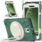 For Samsung Galaxy Tab Active5 X300 Silicone Hybrid PC Tablet Case with Holder & Shoulder Strap(Emerald Green)