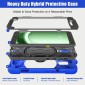 For Samsung Galaxy Tab Active5 X300 Rotary Grip Silicone Hybrid PC Tablet Case with Shoulder Strap(Blue)