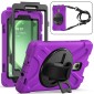 For Samsung Galaxy Tab Active5 X300 Rotary Grip Silicone Hybrid PC Tablet Case with Shoulder Strap(Purple)