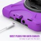 For Samsung Galaxy Tab Active5 X300 Rotary Grip Silicone Hybrid PC Tablet Case with Shoulder Strap(Purple)