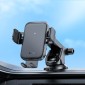hoco HW11 Jenny Three-axis Linkage Wireless Fast Charging Car Center Console Holder(Black)