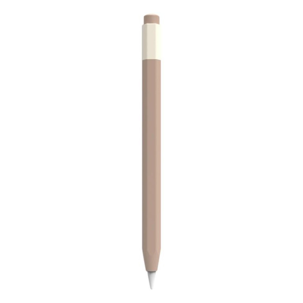 For Apple Pencil USB-C Pencil Style Liquid Silicone Stylus Case(Coffee)