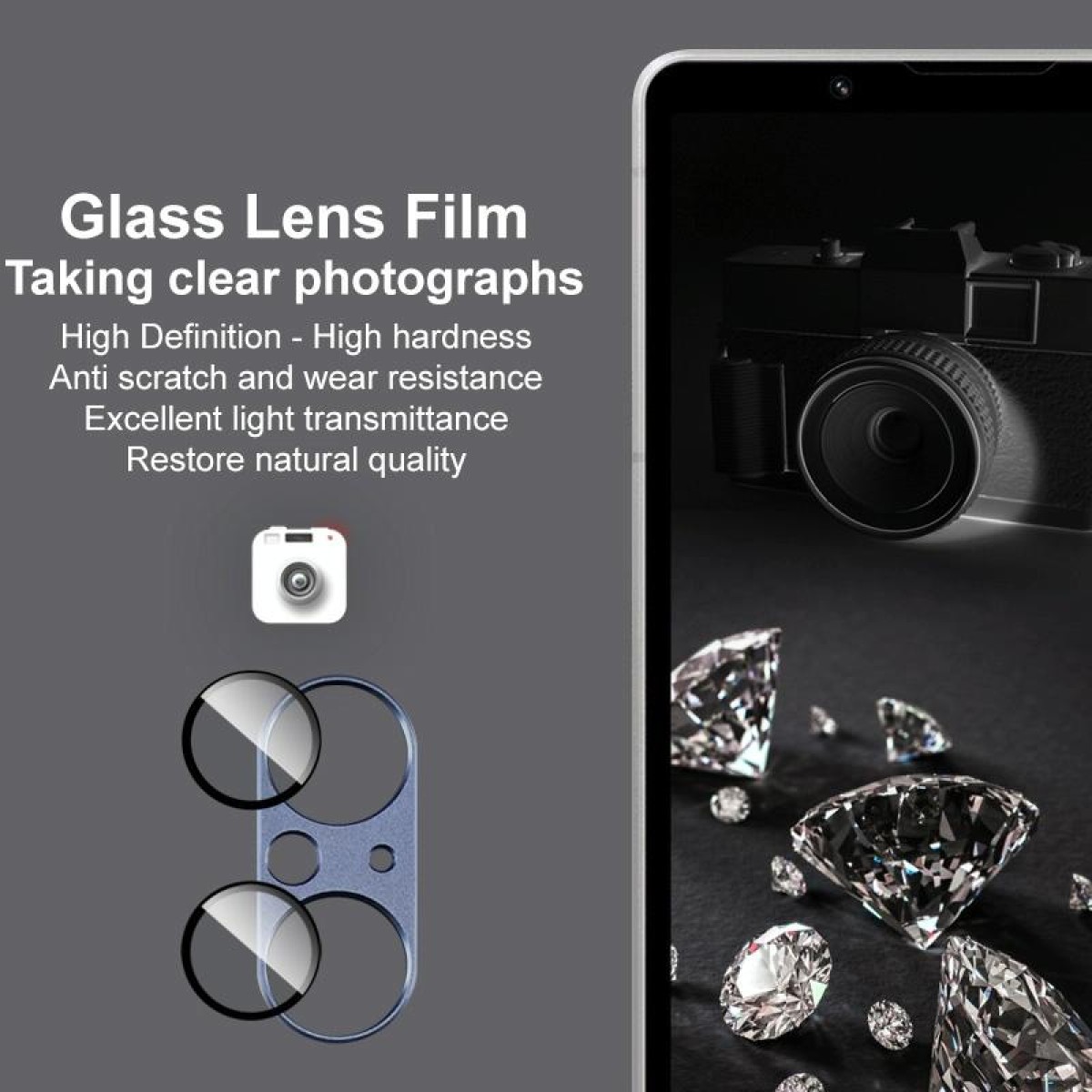 For Sony Xperia 5 V IMAK Metal Armor Premium Camera Protector Film(Blue)