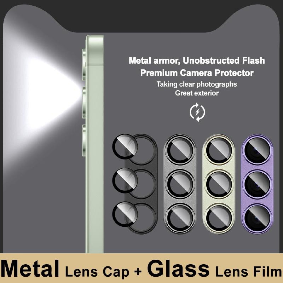 For Samsung Galaxy S24 5G IMAK Metal Armor Premium Camera Protector Film(Purple)
