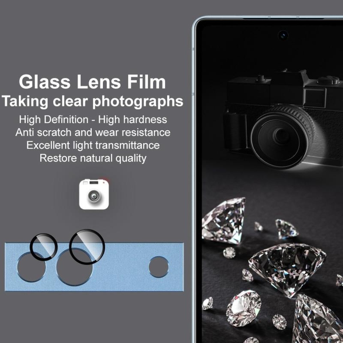 For Google Pixel 7a IMAK Metal Armor Premium Camera Protector Film(Silver)