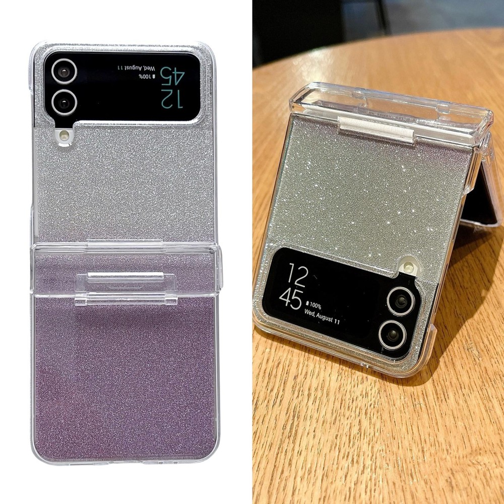 For Samsung Galaxy Z Flip4 5G Skin Feel PC Flash Paper Shockproof Phone Case(Purple Silver Gradient)