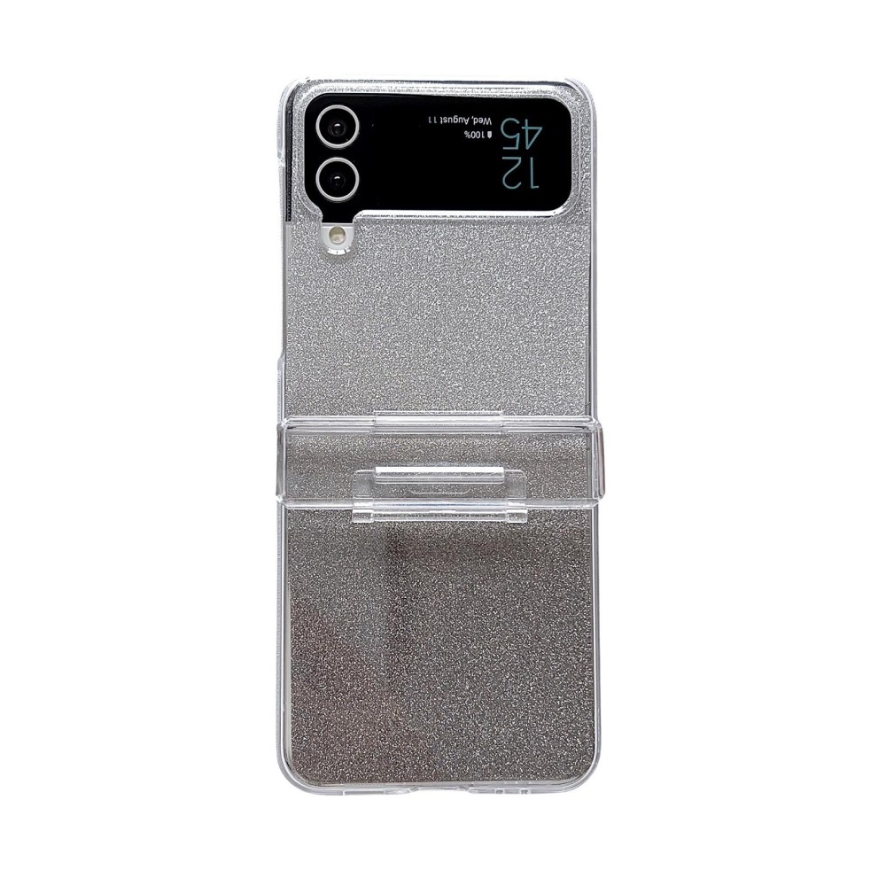 For Samsung Galaxy Z Flip3 5G Skin Feel PC Flash Paper Shockproof Phone Case(Black Silver Gradient)