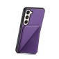 For Samsung Galaxy S23+ 5G D04 Calf Texture Dual Card Slot Holder Phone Case(Purple)
