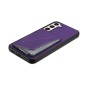 For Samsung Galaxy S23+ 5G D04 Calf Texture Dual Card Slot Holder Phone Case(Purple)