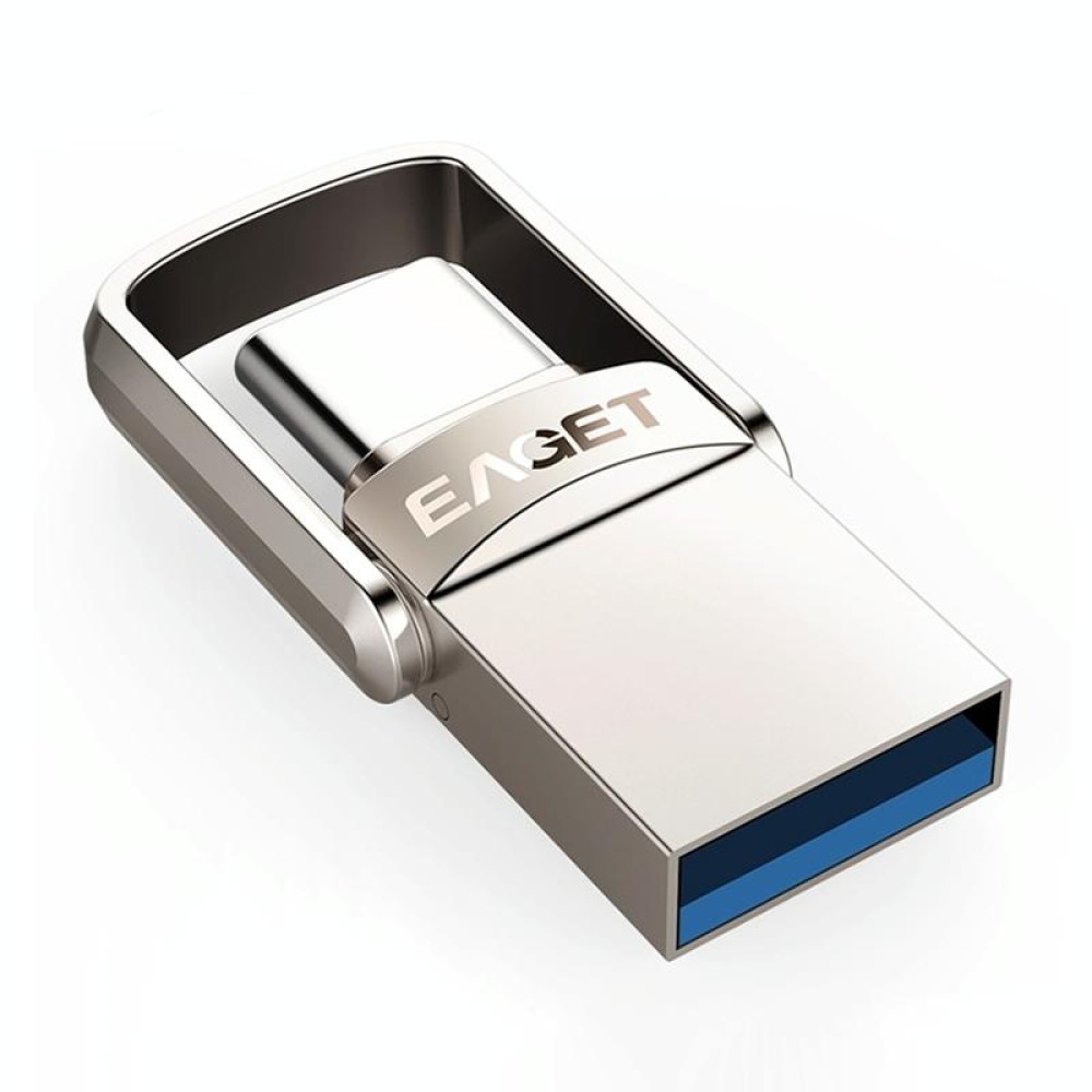 EAGET 128G USB 3.1 + Type-C / USB-C  Interface Metal Twister Flash U Disk, with Micro USB OTG Adapter