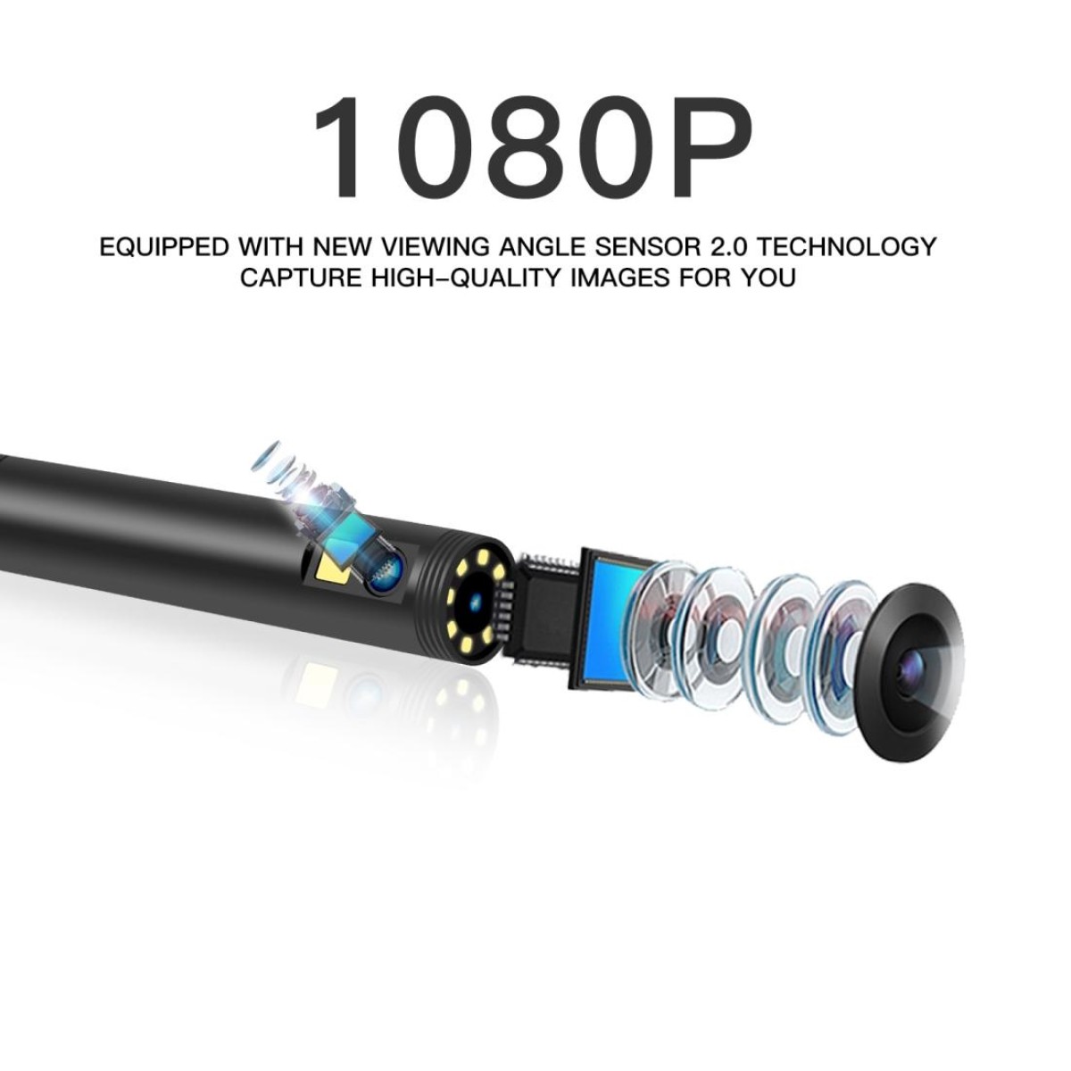 F280 1080P IP68 Waterproof Dual Camera WiFi Digital Endoscope, Length:3m Snake Tube(Black)