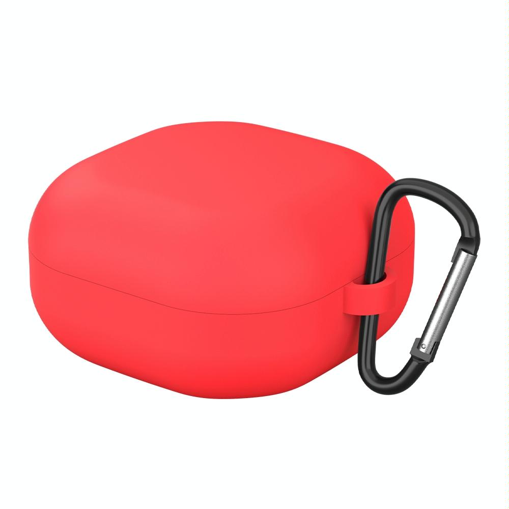 For New Samsung Galaxy Buds Live/Pro Solid Color Anti-fall Earphone Protective Case with Hook(Red)