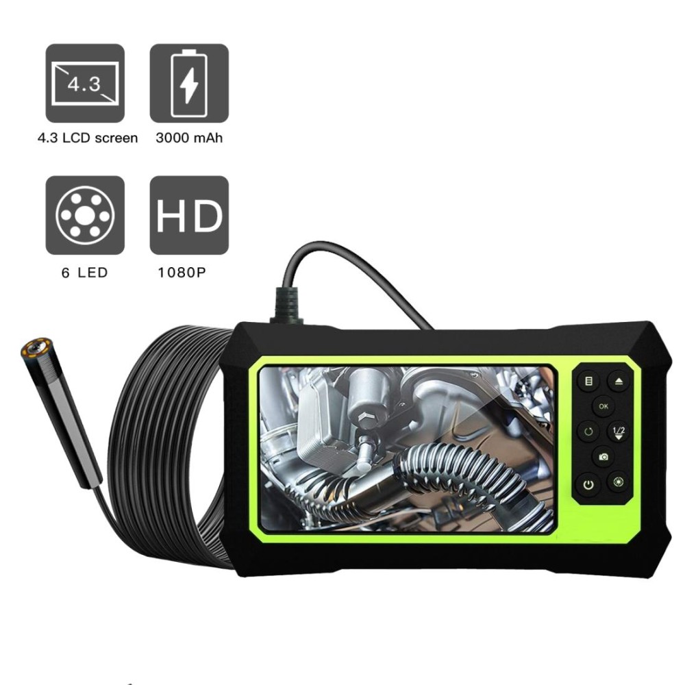5.5mm 1080P IP68 Waterproof 4.3 inch Screen Single Camera Digital Endoscope, Line Length:5m