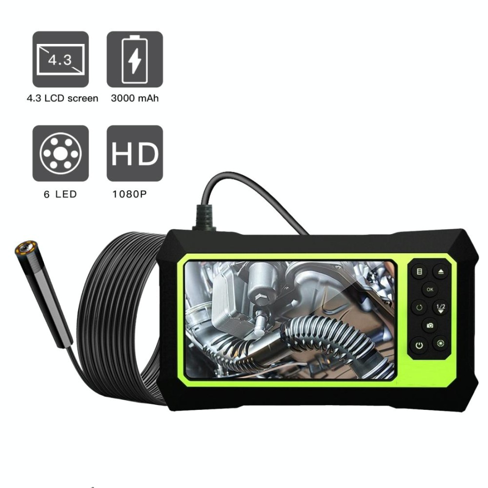 8mm 1080P IP68 Waterproof 4.3 inch Screen Single Camera Digital Endoscope, Line Length:5m