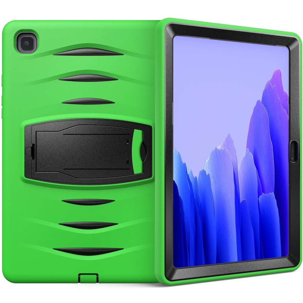 For Samsung Galaxy Tab A7 (2020) T500/T505 Wave Texture Series PC + Silicone Protective Case with Holder(Green)