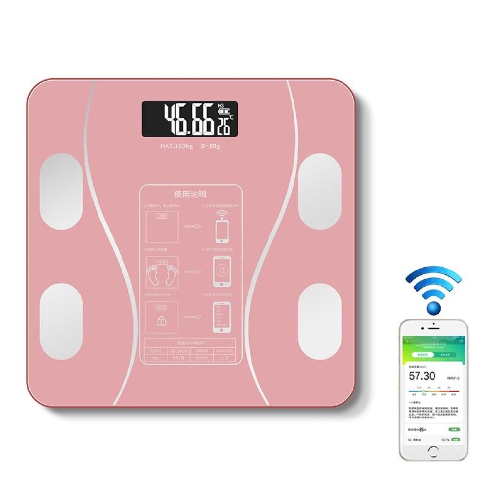 Household Smart Body Fat Electronic Weighing Scale, Battery Version(Pink)
