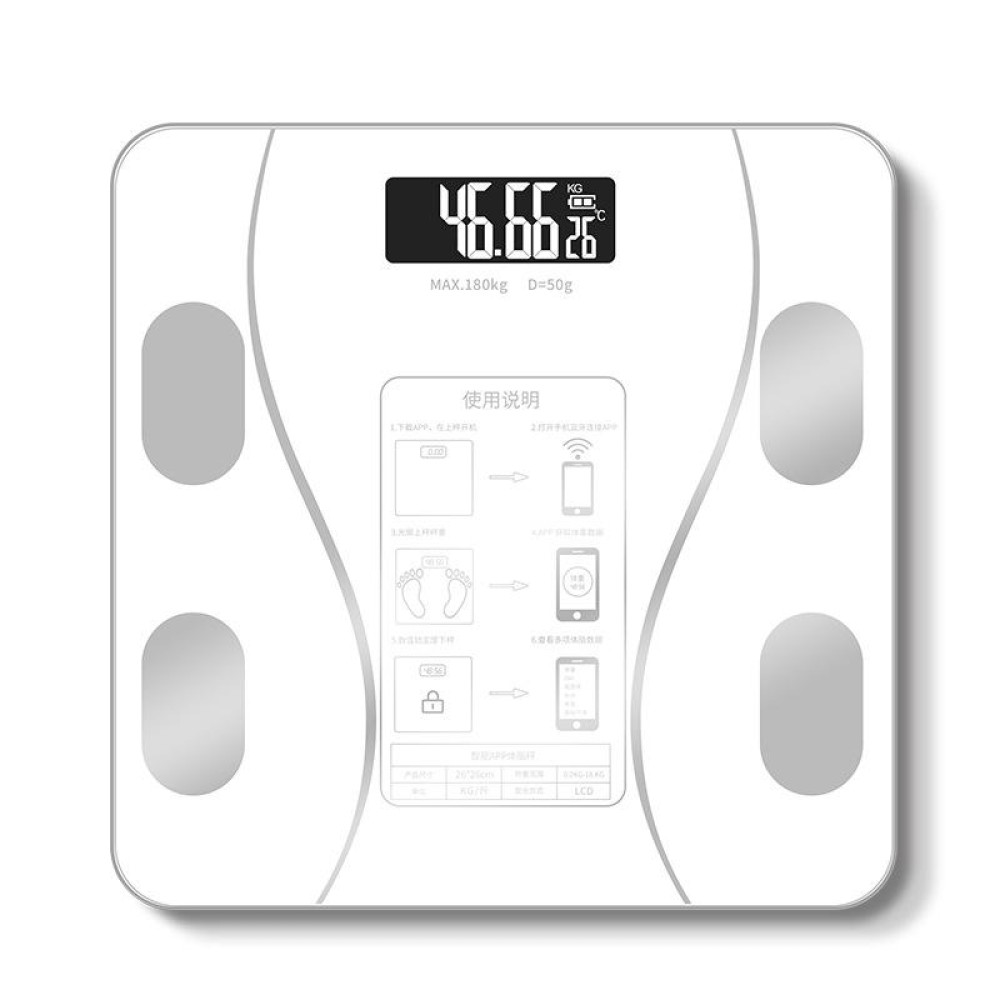 Household Smart Body Fat Electronic Weighing Scale, USB Charging Version(White)