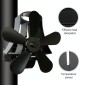 YL-106 5-Blade High Temperature Aluminum Heat Powered Fireplace Stove Fan(Black)