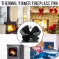 YL201 4-Blade High Temperature Metal Heat Powered Fireplace Stove Fan (Grey)