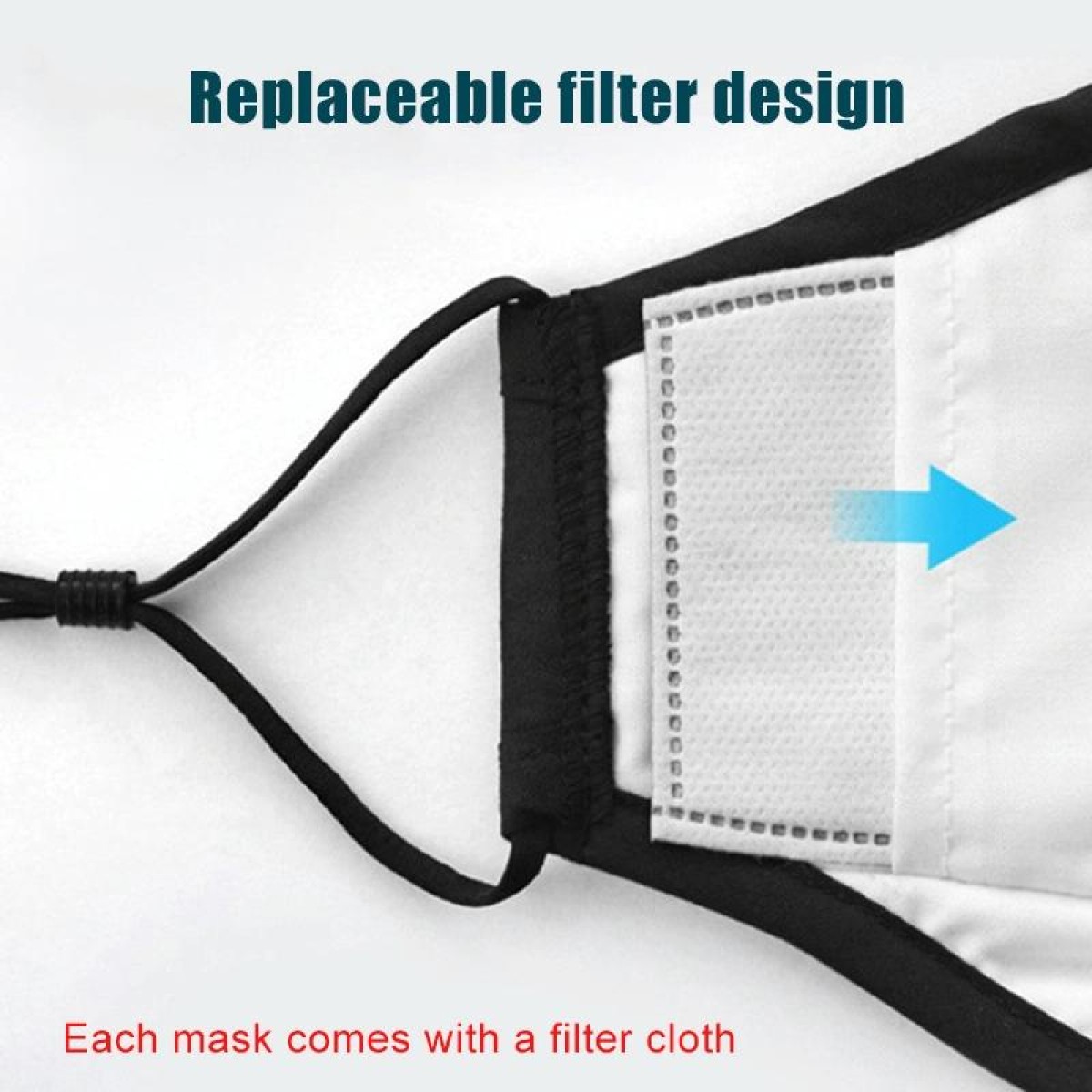 For Men Women Washable Replaceable Filter Breath-Valve PM2.5 Dustproof Face Mask(Black)