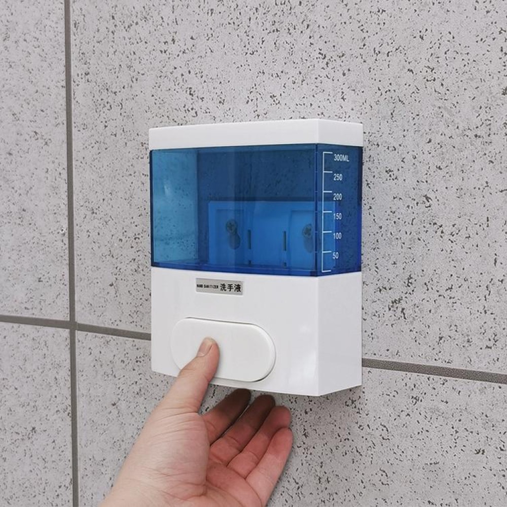 300ml Wall-mounted Plastic Singe-Tube Manual Press-type Shower Gel Foam Soap Dispenser(Blue)