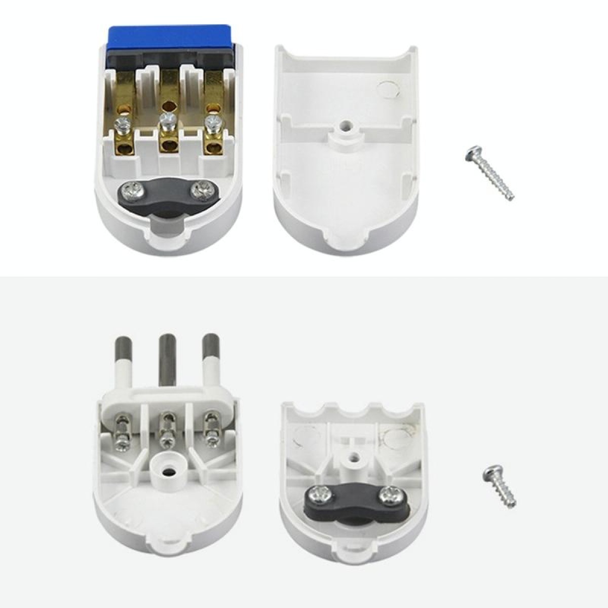 Italian Standard Three Round Pin Detachable Male Plug + 3-hole Female Socket