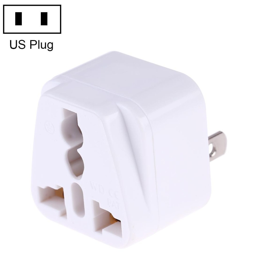 Portable Universal Socket to US Plug Power Adapter Travel Charger (White)