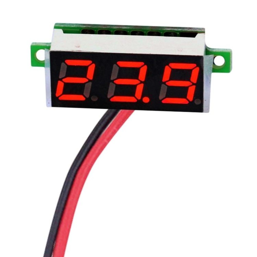 10 PCS 0.36 inch 2 Wires Digital Voltage Meter, Color Light Display, Measure Voltage: DC 2.5-30V (Red)