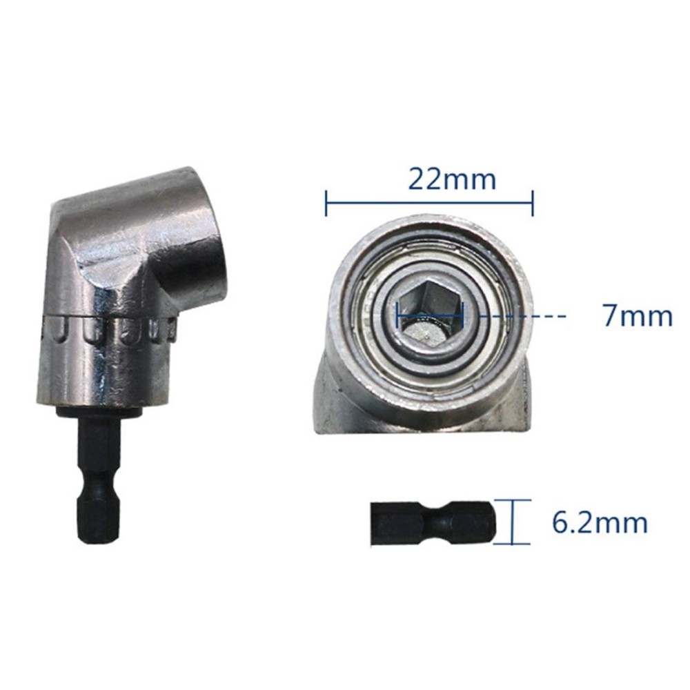 105 Degree Right Angle Drill Driver Bit Extension Power Drill Tool 7mm Hex Magnetic Power Screwdriver Socket Adaptor(Short Type)