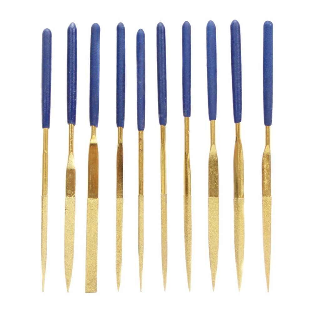 JF-170407 10 in 1 3x140mm Gold Plating Files Group Tool Set(Gold)
