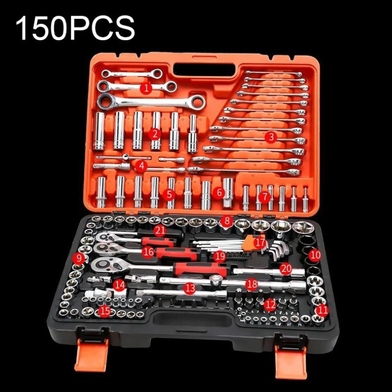 150 In 1 Multi-function Car Repair Combination Toolbox Ratchet Wrench Set