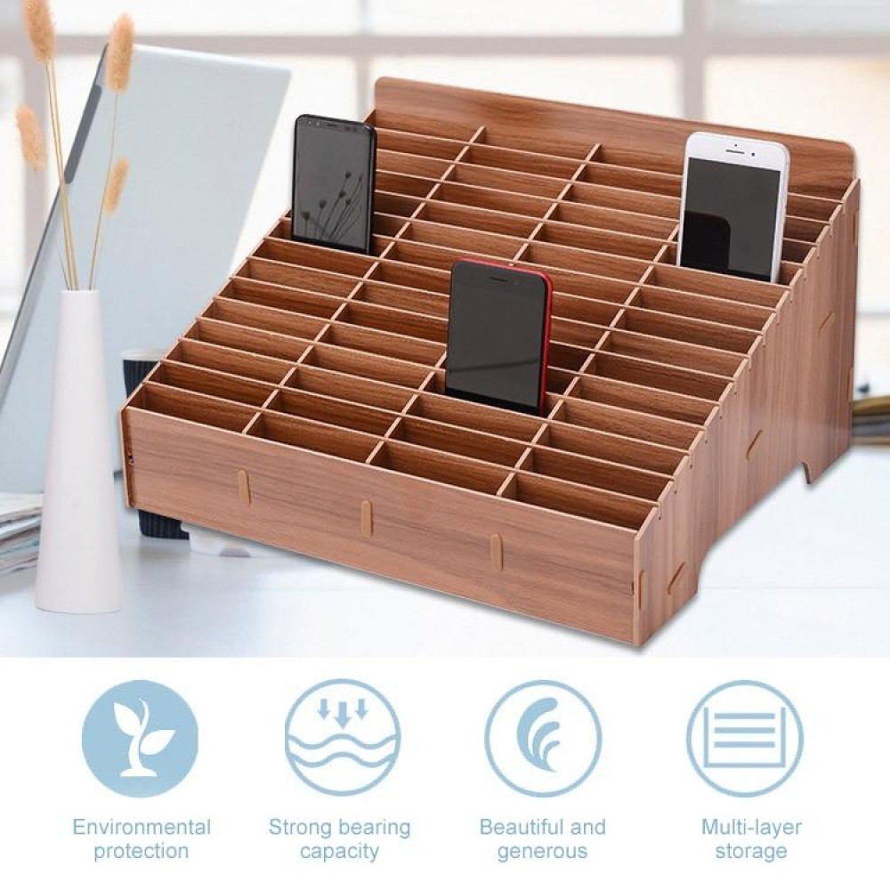 Wooden Multi-cell Mobile Phone Film Stand Desktop Display Rack, 30 Grids, Size: 31.5x23.5x18.5cm (Black)