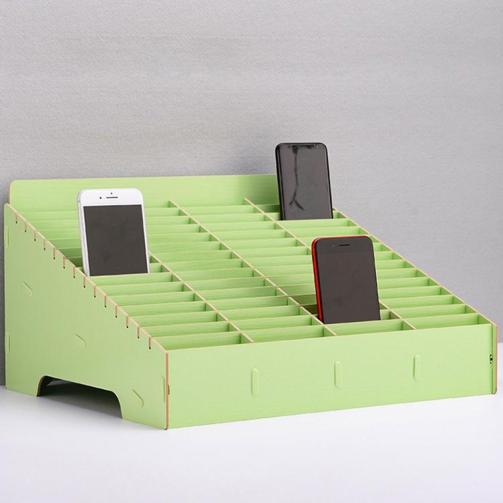 Wooden Multi-cell Mobile Phone Film Stand Desktop Display Rack, 60 Grids, Size: 41.7x34.5x23cm (Green)
