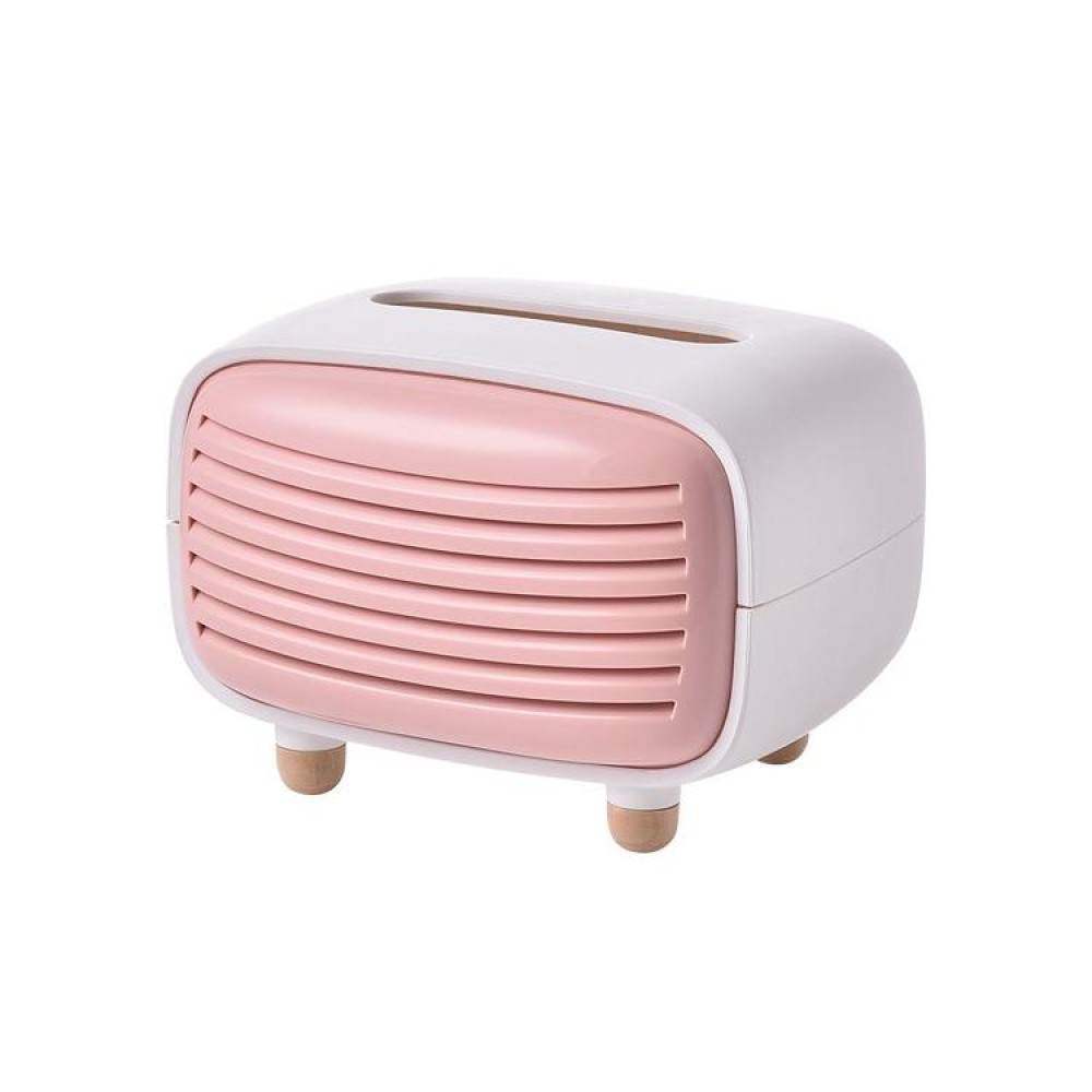 Creative Radio Shape Tissue Box Simple Household Plastic Desktop Storage Box, Size:19x13.5x14cm (Pink)