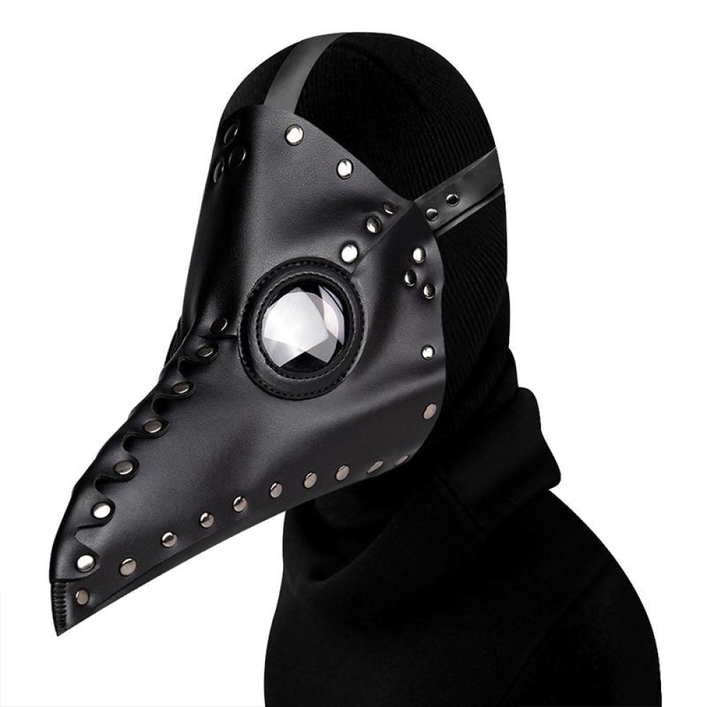 HG65005 Halloween Dress Up Props Rivets Beak Shape Mask(Black)