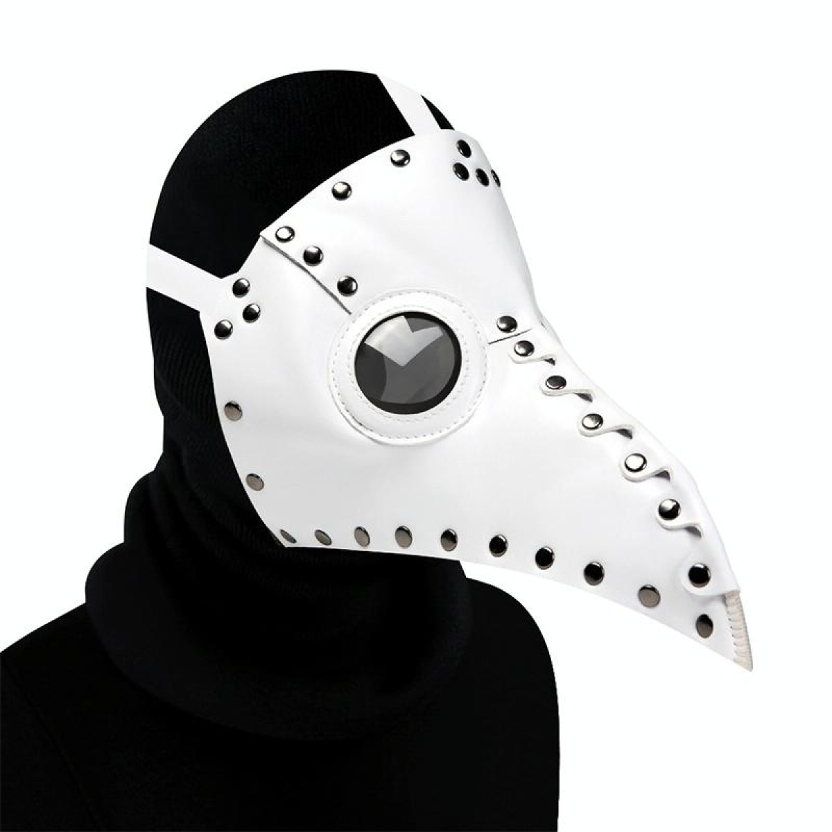 HG65005 Halloween Dress Up Props Rivets Beak Shape Mask(White)