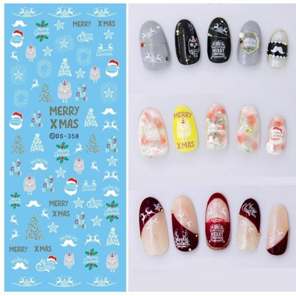 DS358-366 5 PCS 9 Patterns DIY Design Beauty Water Transfer Harajuku Nails Art Sticker Nail Art Decoration Accessories, Random Color Delivery, Without Nails