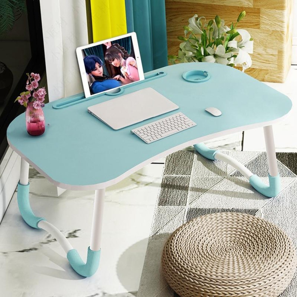 Foldable Non-slip Laptop Desk Table Stand with Card Slot & Cup Slot (Sky Blue)