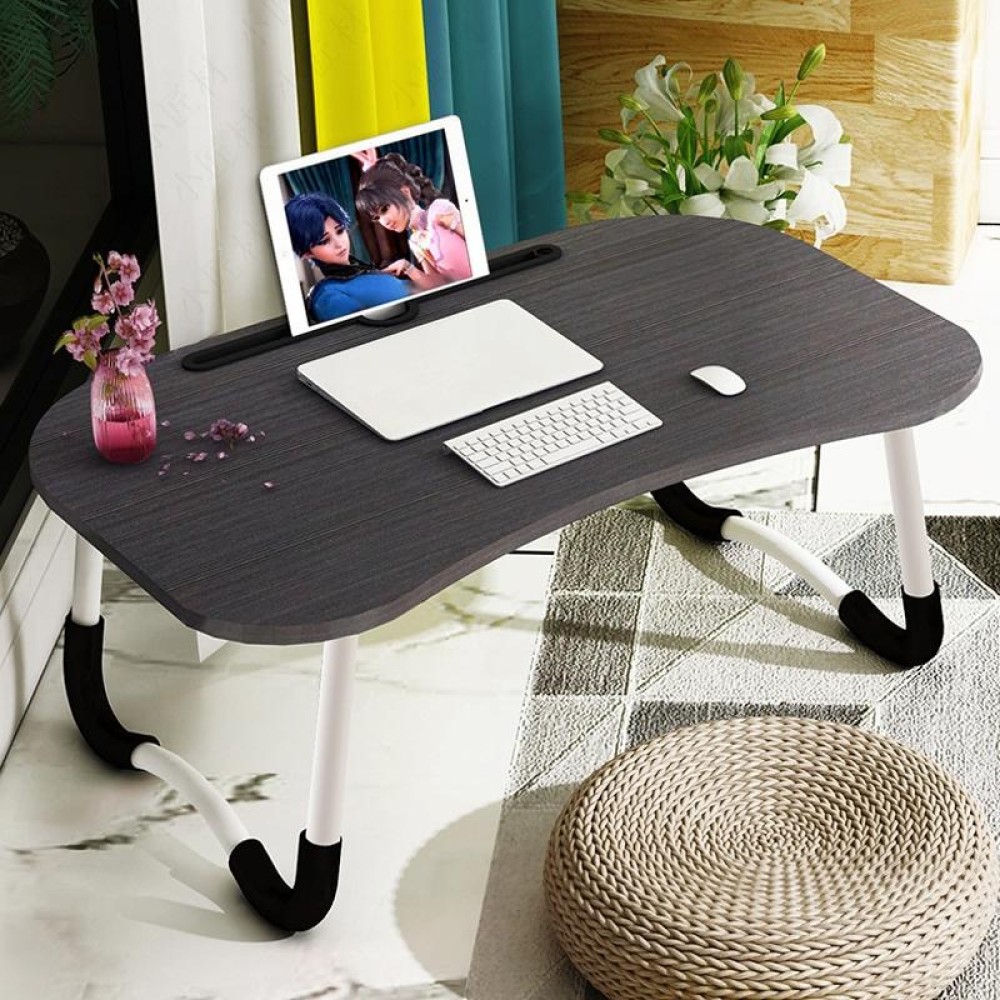 Foldable Non-slip Laptop Desk Table Stand with Card Slot (Black)