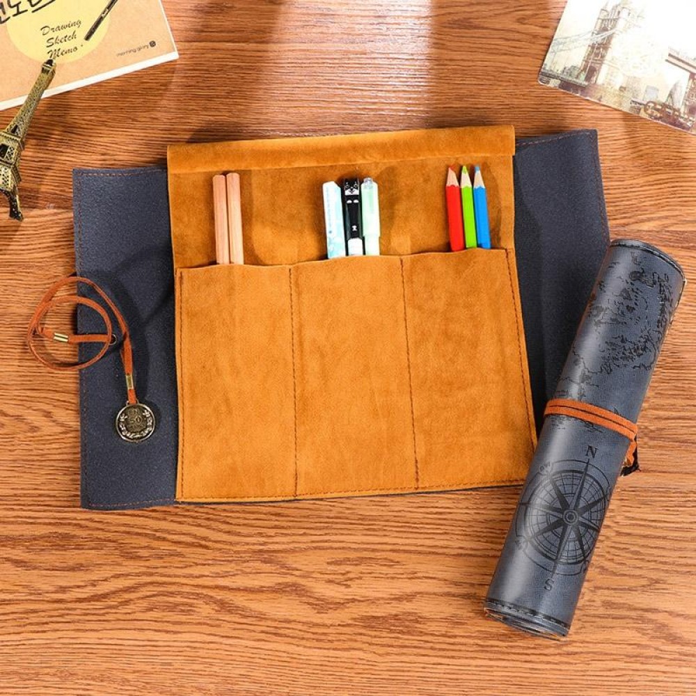 Simple Style Creative Stationery Bag Pencil Bag(Gray Blue)