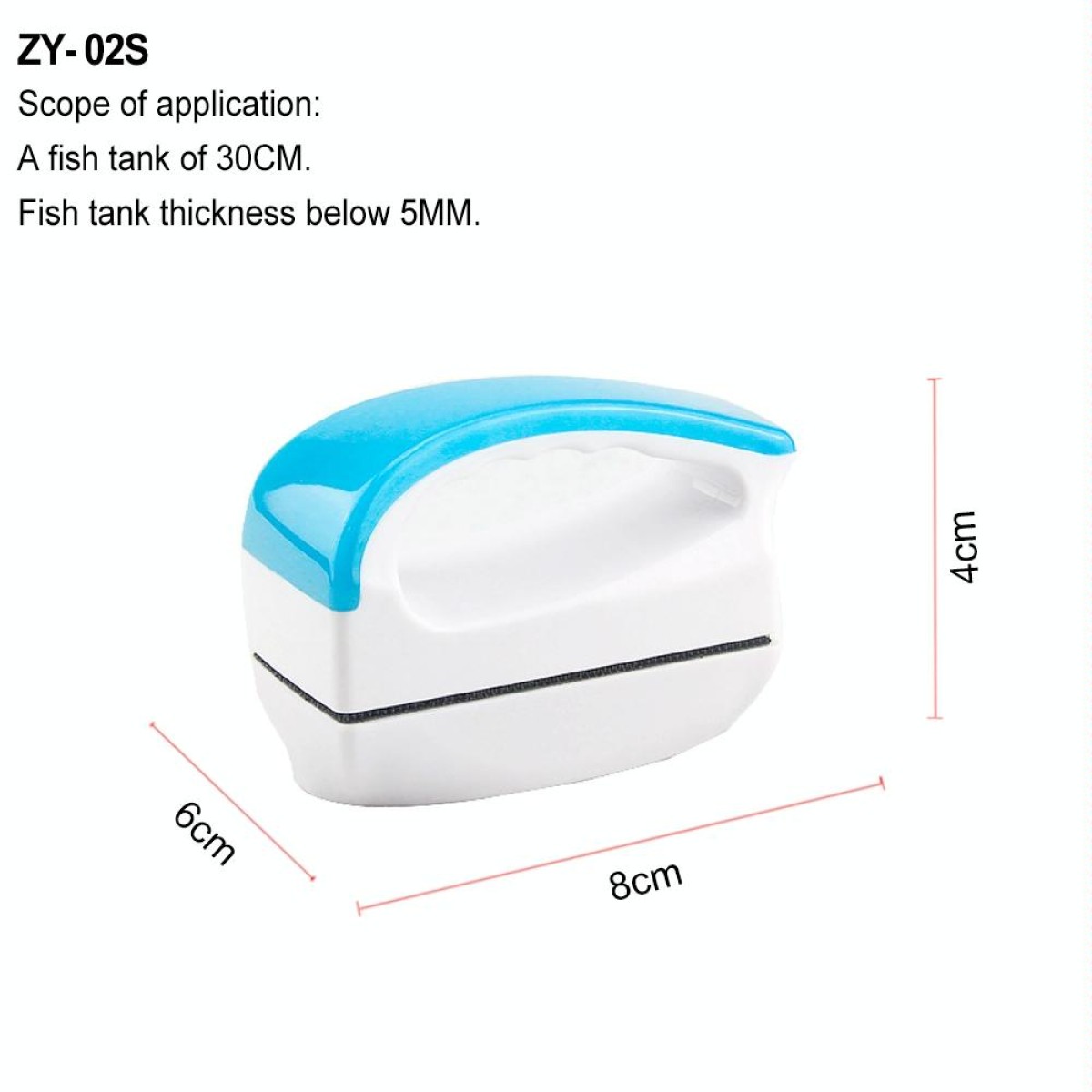 ZY-02S Aquarium Fish Tank Suspended Handle Design Magnetic Cleaner Brush Cleaning Tools, S, Size: 8*6*4cm