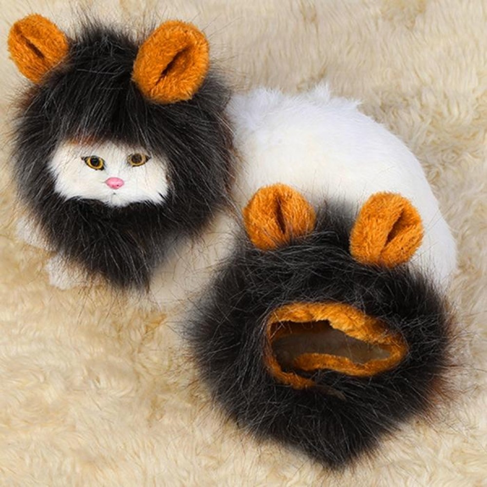 Lion Style Cute Pet Clothes for Regular Size Cats or Small Dogs with About 26cm Head Girth(Black)