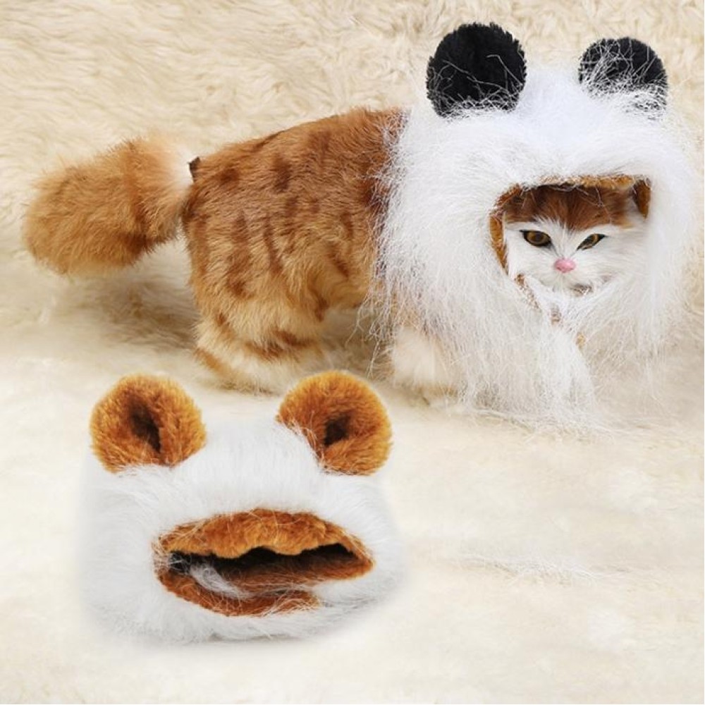 Lion Style Cute Pet Clothes for Regular Size Cats or Small Dogs with About 26cm Head Girth(White)