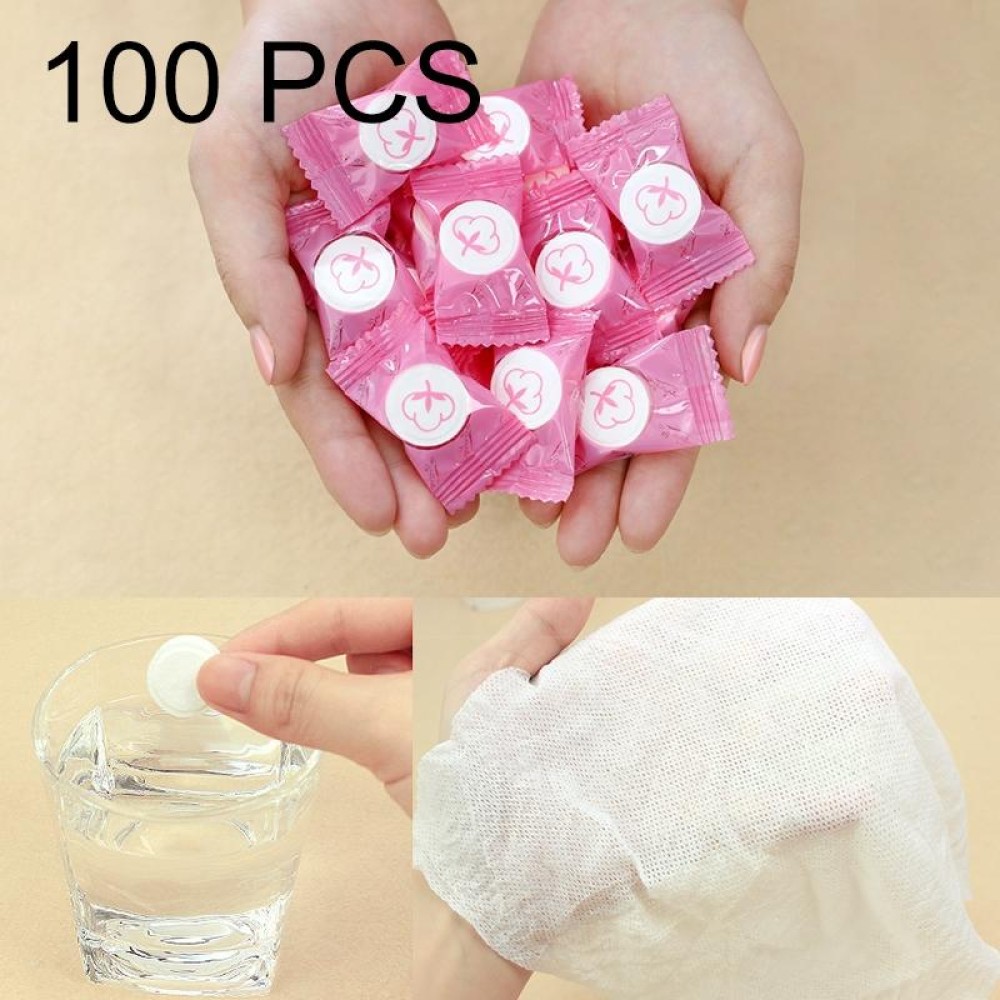 100 PCS Candy Style Portable Disposable Travel Cotton Towel, Size: 22*20cm