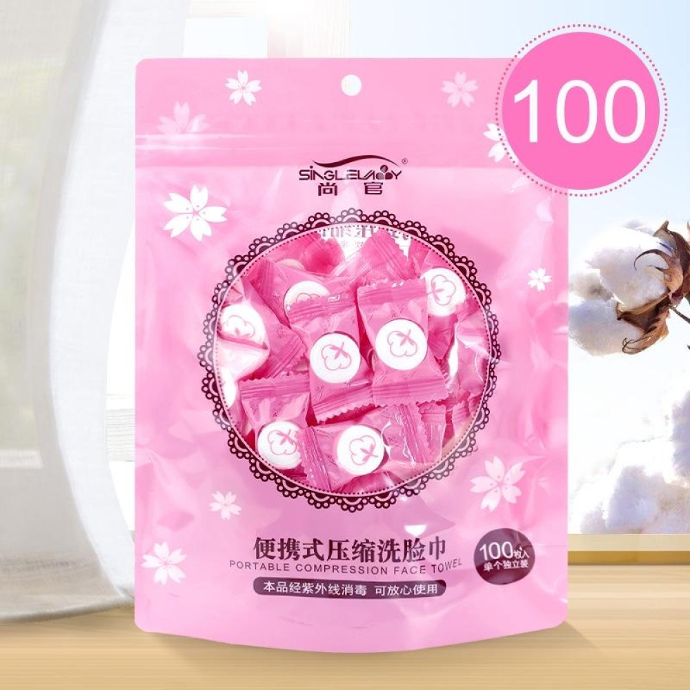 100 PCS Candy Style Portable Disposable Travel Cotton Towel, Size: 22*20cm
