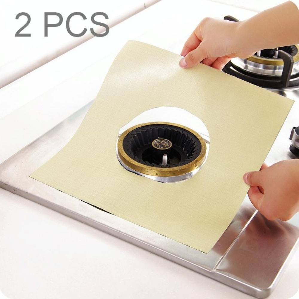 2 PCS Gas Furnace Surface Ultra-thin Fibre Material Stovetop Protective Cleaning Pad, Size: 27*27 cm (Beige)